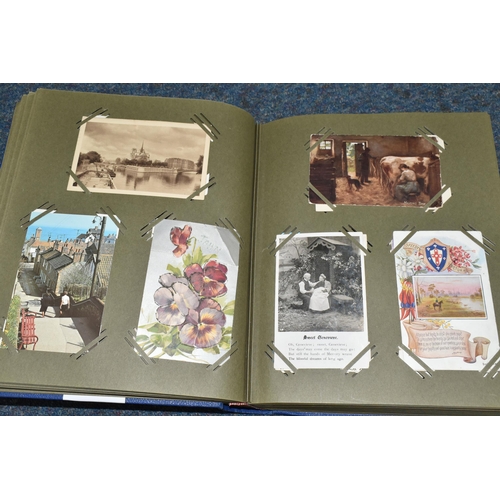 452 - ONE POSTCARD ALBUM containing approximately 495 miscellaneous Postcards, mostly early 20th century, ... 