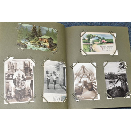 452 - ONE POSTCARD ALBUM containing approximately 495 miscellaneous Postcards, mostly early 20th century, ... 