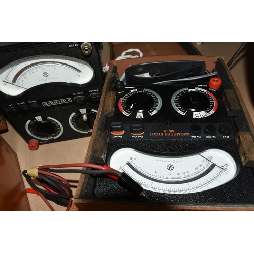 481 - FOUR VINTAGE AVO MULTIMETERS, comprising of two Avometer 8 Mk 5, one Avometer Eight Mk 6 and a Multi... 