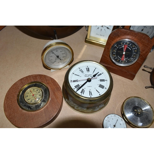 482 - CLOCKS, THERMOMETERS AND BAROMETERS, to include a Henry Martens Toulet Super Pigeon racing clock, To... 