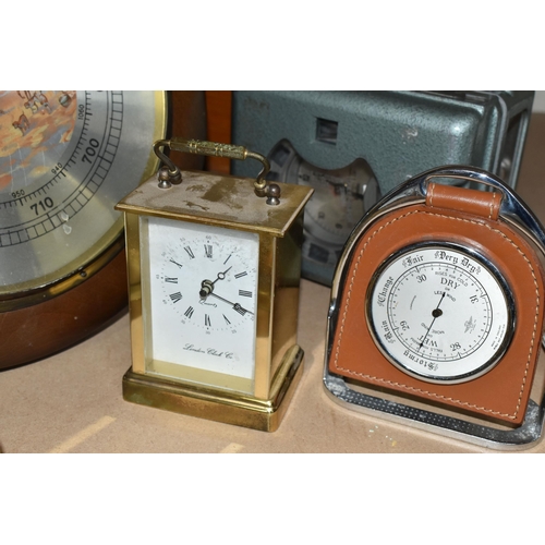 482 - CLOCKS, THERMOMETERS AND BAROMETERS, to include a Henry Martens Toulet Super Pigeon racing clock, To... 