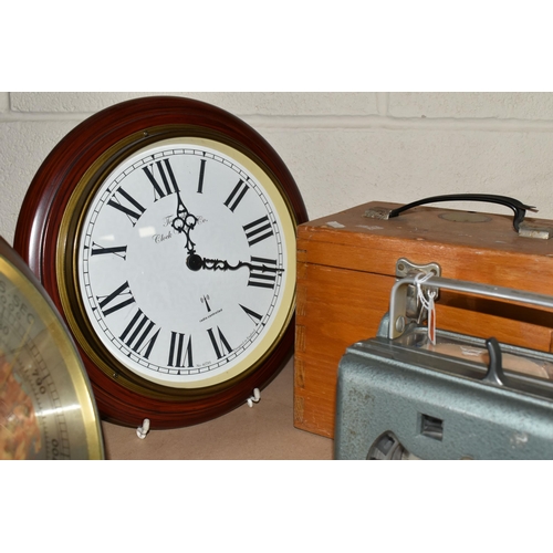 482 - CLOCKS, THERMOMETERS AND BAROMETERS, to include a Henry Martens Toulet Super Pigeon racing clock, To... 