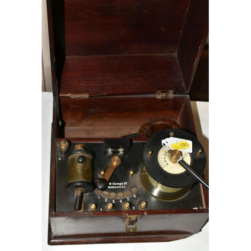 490 - A GROUP OF FOUR CRYSTAL RADIO RECIEVING SETS, comprising a hinged wooden case containing an A.W Gama... 