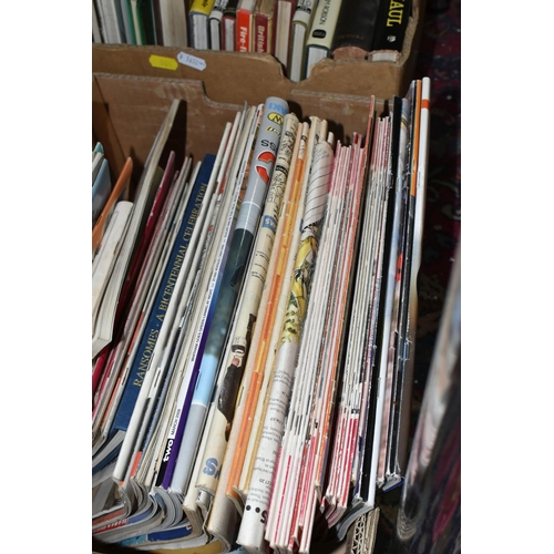 504 - TWO BOXES OF BOOKS & MAGAZINES containing a miscellaneous collection of titles in mostly hardback fo... 