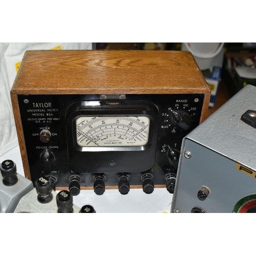 506 - A BOX AND LOOSE MULTIMETERS AND VOLTMETERS, to include a Sangamo Weston DC voltmeter, model 582, a T... 