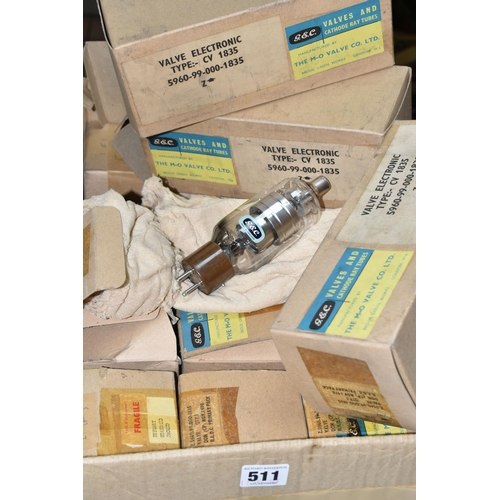 511 - ONE BOX OF BOXED VALVES, to include fifteen 1970's boxed G.E.C electronic valves type CV 1835 (s.d) ... 