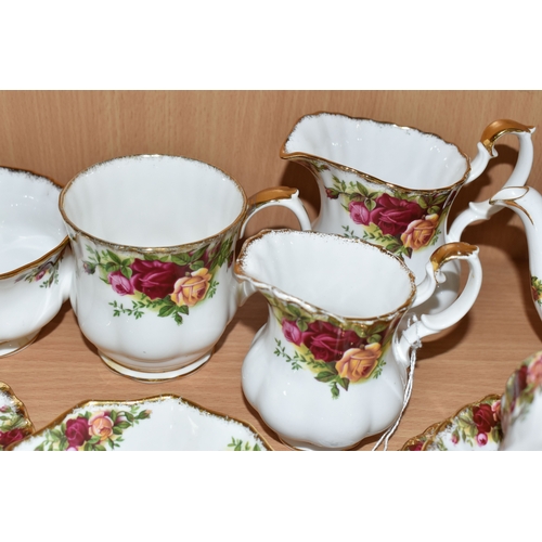 346 - A TWENTY SIX PIECE ROYAL ALBERT 'OLD COUNTRY ROSES' TEA SET, comprising a small teapot (spout chippe... 