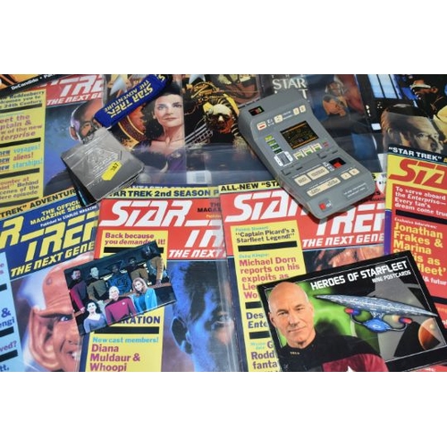 518 - TWO BOXES OF STAR TREK ENTERPRISE D.V.DS, BOOKS AND MAGAZINES, D.V.Ds to include Star Trek Voyager s... 