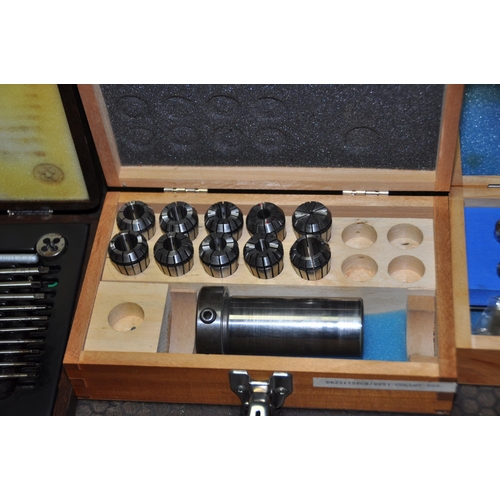 1081 - TWO TAP AND DIE SETS AND TWO SETS OF MANDRILLS metric and BA along with a metric/whitworth thread ga... 