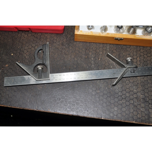 1086 - A TRAY CONTAINING TEST, MARKING AND MACHINING EQUIPMENT including a Mercer Dial gauge stand, an Ecli... 