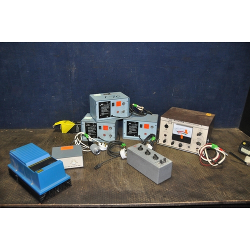 1088 - A TRAY CONTAINING POWER SUPPLIES AND BATTERY CHARGERS including three Pye BC-2T, a Stevens ST-75, an... 