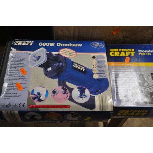 1097 - A BRAND NEW IN BOX POWER CRAFT OMNI SAW AND ROTARY TOOL along with a used Power Craft tile cutter (P... 