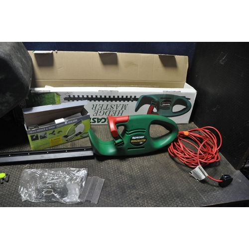 1153 - A BLACK AND DECKER GD200 LAWN AERATOR with box and collection box, a Qualcast Hedge Master in box an... 