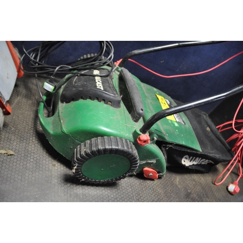 1155 - A RYNO ELECTRIC LAWN MOWER (no grass box) and a Qualcast Scarifier with collection bag (both PAT pas... 