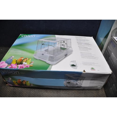 1159 - TWO VISION M01 BIRD CAGES AND AN EPSON WF-2750DWF PRINTER (all brand new in box)