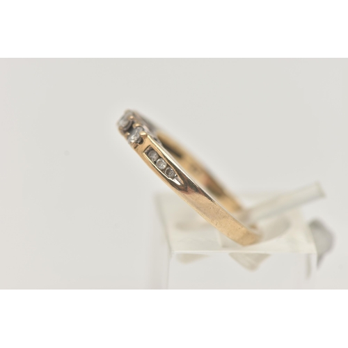 37 - TWO ITEMS OF JEWELLERY, to include a 9ct gold three stone diamond ring with diamond detail to the sh... 