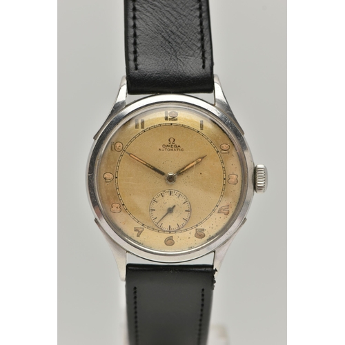 46 - A GENTS 'OMEGA' WRISTWATCH, automatic movement, gold tone dial signed 'Omega Automatic', Arabic nume... 