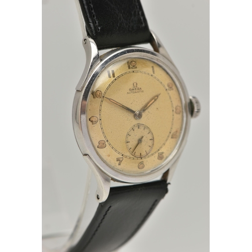 46 - A GENTS 'OMEGA' WRISTWATCH, automatic movement, gold tone dial signed 'Omega Automatic', Arabic nume... 