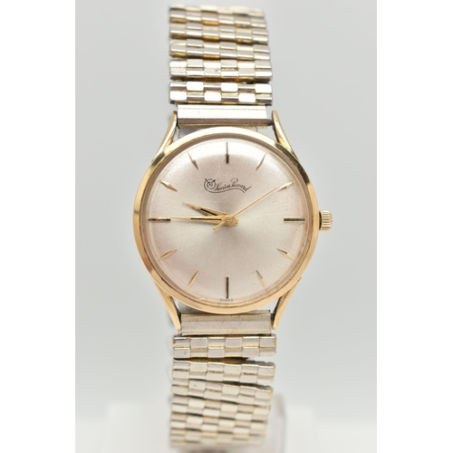 50 - A GENTLEMAN'S WRISTWATCH, the circular face with gold coloured baton hour markers and hands, face st... 