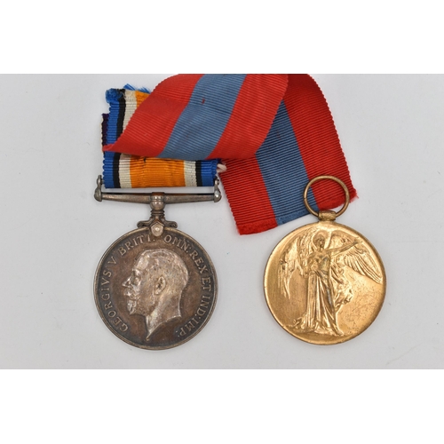 76 - TWO WWI MEDALS, to include a 1914-1918 service medal fitted with part ribbon, and a Victory medal, b... 