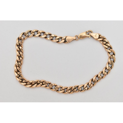 86 - A 9CT GOLD CURB LINK BRACELET, hollow links, fitted with a lobster clasp, hallmarked 9ct Sheffield i... 