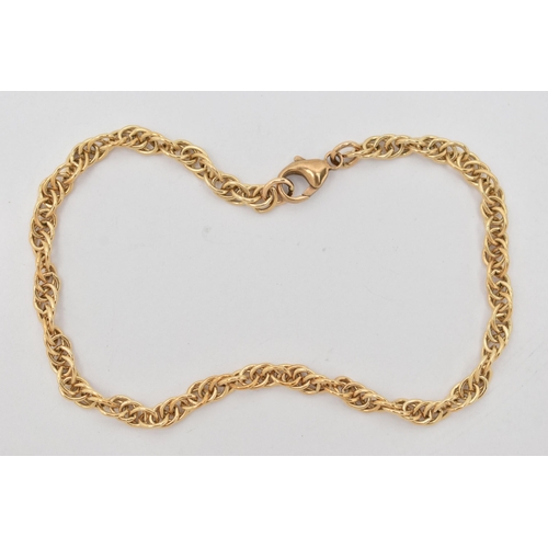 93 - A 9CT GOLD FANCY LINK BRACELET, fitted with a lobster clasp, hallmarked 9ct Birmingham, length 220mm... 