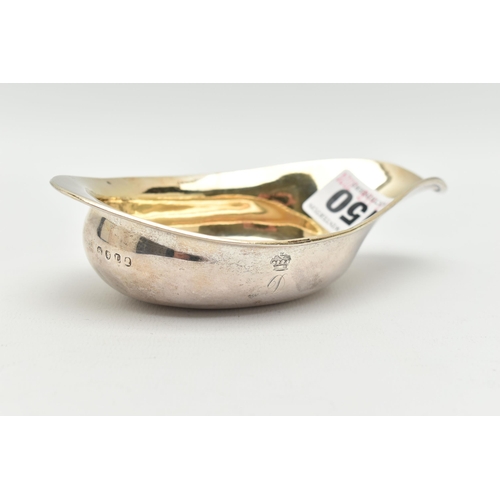 150 - A GEORGE III SILVER PAP BOAT, gilt bowl, engraved coronet above 'D', possibly from the Hope Dunbar f... 