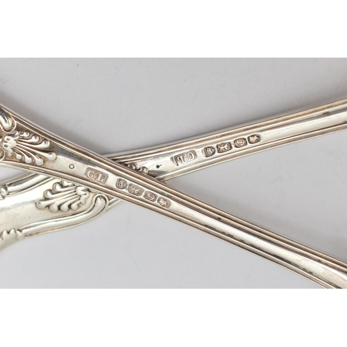 154 - A PAIR OF EARLY VICTORIAN SILVER SAUCE LADLES, Kings pattern with engraved initial to each terminal,... 