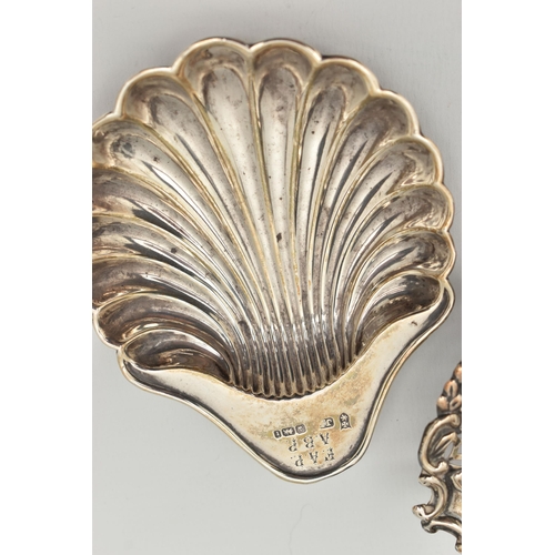 174 - A SMALL PARCEL OF VICTORIAN AND LATER SILVER, comprising a late Victorian silver repoussé bonbon dis... 