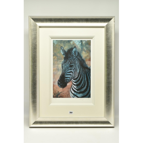 304 - ROLF HARRIS (AUSTRALIA 1930-2023) 'YOUNG ZEBRA', a signed limited edition print on paper, 49/195, wi... 