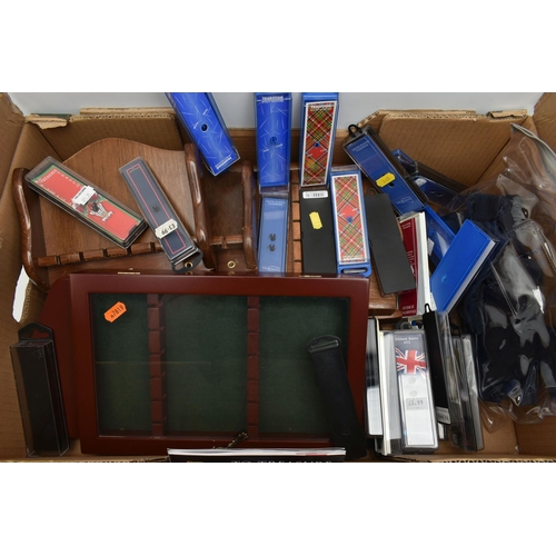 205 - A BOX OF ASSORTED TEASPOONS AND CASES, to include small box of assorted souvenir and commemorative s... 