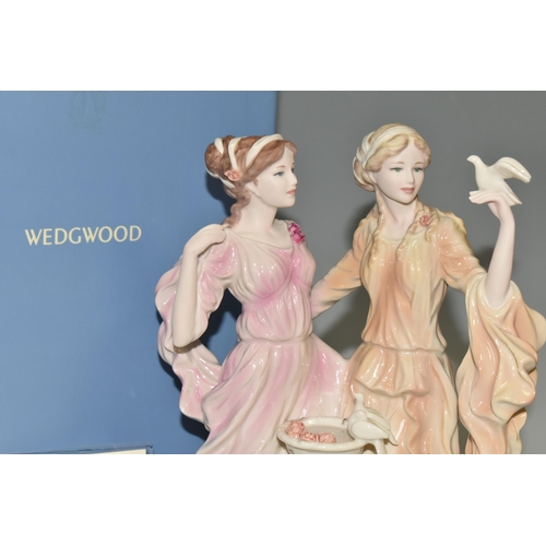 327 - A BOXED WEDGWOOD 'PEACE AND FRIENDSHIP' FIGURE GROUP, from The Classical Collection, with certificat... 