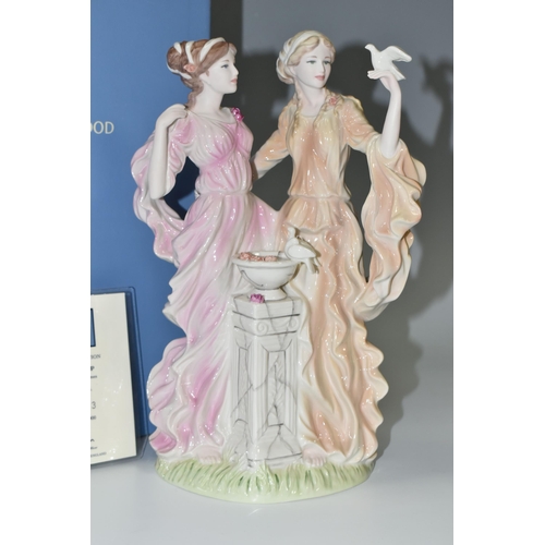 327 - A BOXED WEDGWOOD 'PEACE AND FRIENDSHIP' FIGURE GROUP, from The Classical Collection, with certificat... 