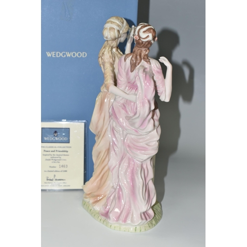 327 - A BOXED WEDGWOOD 'PEACE AND FRIENDSHIP' FIGURE GROUP, from The Classical Collection, with certificat... 