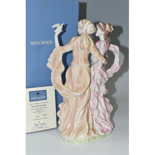 327 - A BOXED WEDGWOOD 'PEACE AND FRIENDSHIP' FIGURE GROUP, from The Classical Collection, with certificat... 