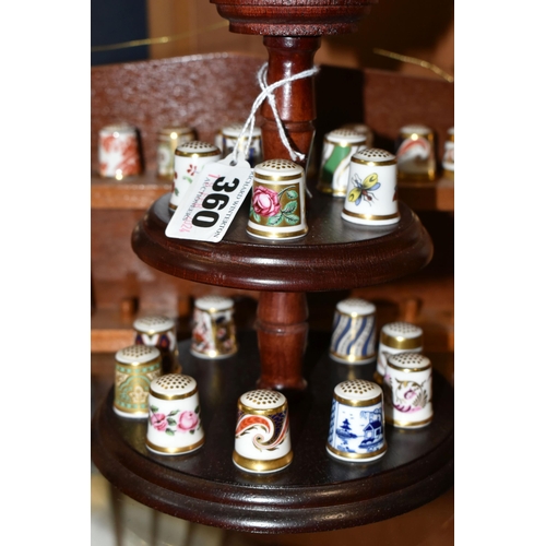 360 - A COLLECTION OF ROYAL CROWN DERBY PORCELAIN THIMBLES, comprising fifteen Royal Crown Derby thimbles ... 