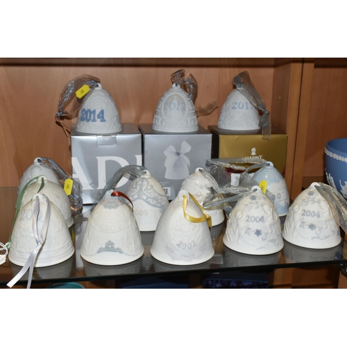 368 - THIRTEEN DECORATIVE LLADRO BELLS, comprising year bell 2001-2007 (2x 2004) and 2011-2013 together wi... 