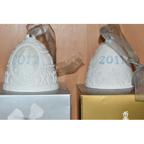 368 - THIRTEEN DECORATIVE LLADRO BELLS, comprising year bell 2001-2007 (2x 2004) and 2011-2013 together wi... 