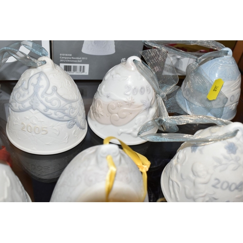 368 - THIRTEEN DECORATIVE LLADRO BELLS, comprising year bell 2001-2007 (2x 2004) and 2011-2013 together wi... 