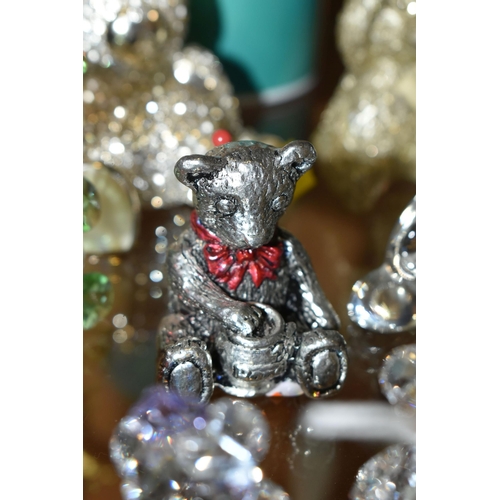 371 - TEN TEDDY BEAR ORNAMENTS, to comprising a boxed Swarovski 'You & I' bride and groom set 1096736, and... 