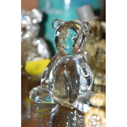 371 - TEN TEDDY BEAR ORNAMENTS, to comprising a boxed Swarovski 'You & I' bride and groom set 1096736, and... 