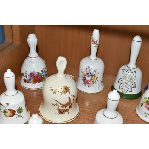 373 - THIRTY ORNAMENTAL CERAMIC BELLS, to include boxed and unboxed Hammersley year bells, together with b... 