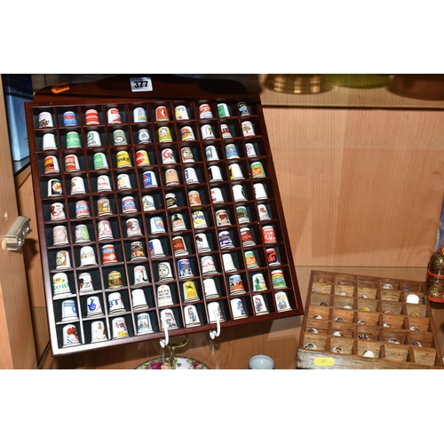 377 - ONE HUNDRED AND TWENTY-EIGHT COLLECTORS THIMBLES, to include Robertsons jam mascot thimbles, Typhoo ... 