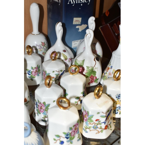 382 - A COLLECTION OF DECORATIVE BELLS, approximately fifty bells to include nine Wedgwood Jasperware exam... 