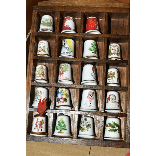 400 - TWO BOXES AND A CASE OF COLLECTORS THIMBLES, approximately one hundred and forty pieces, to include ... 