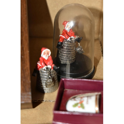 400 - TWO BOXES AND A CASE OF COLLECTORS THIMBLES, approximately one hundred and forty pieces, to include ... 