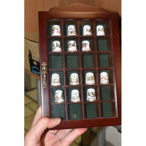 400 - TWO BOXES AND A CASE OF COLLECTORS THIMBLES, approximately one hundred and forty pieces, to include ... 