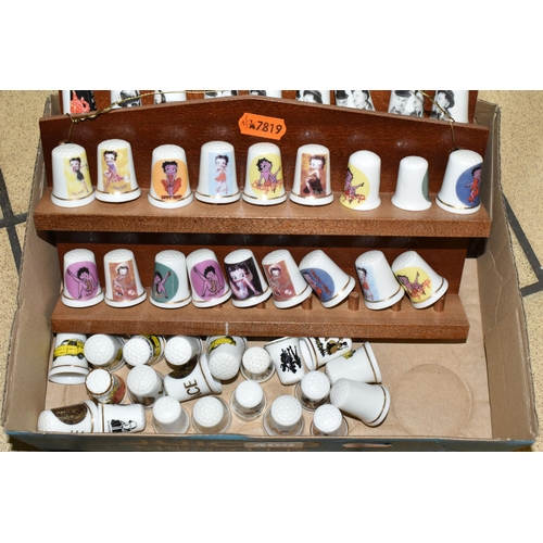 400 - TWO BOXES AND A CASE OF COLLECTORS THIMBLES, approximately one hundred and forty pieces, to include ... 