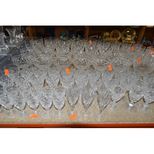 410 - A SUITE OF STUART CRYSTAL GLASSES, 'Victoria' design, comprising twelve goblets, twelve wine glasses... 