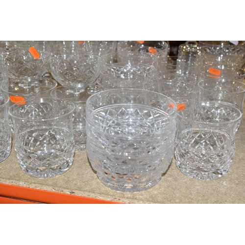 410 - A SUITE OF STUART CRYSTAL GLASSES, 'Victoria' design, comprising twelve goblets, twelve wine glasses... 